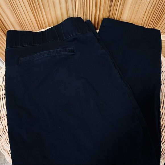 Old Navy black slim fit side zip flat front cropped ankle length pants 30W - Picture 2 of 5